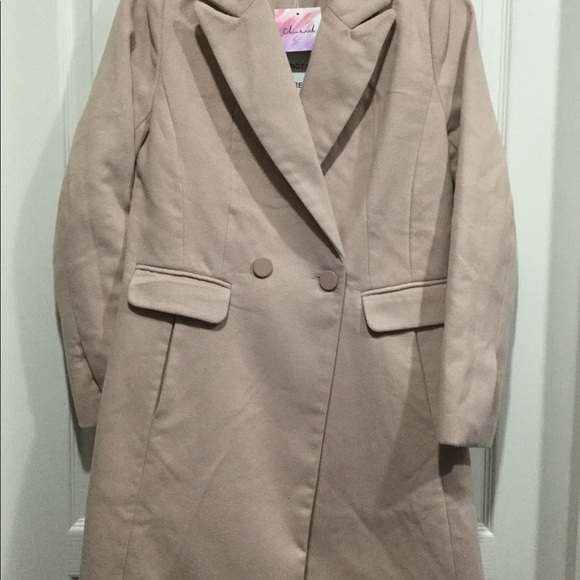 Wool-blended longline blazer in pink - Picture 4 of 4